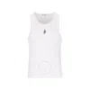 Jw Anderson White Sleeveless Top With Logo Embroidery On The Front In White