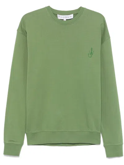 Jw Anderson Sweatshirt Mit Ankerstickerei In Grün
