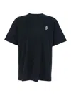 Jw Anderson Black Crewneck T-shirt With Anchor Embroidery On The Front In Cotton Man In Black