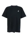 Jw Anderson Black Crewneck T-shirt With Anchor Embroidery On The Front In Cotton Man In Black