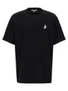 Jw Anderson Black Crewneck T-shirt With Anchor Embroidery On The Front In Black