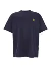 Jw Anderson Blue Crewneck T-shirt With Logo Embroidery On The Front In Blu