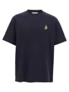 Jw Anderson Blue Crewneck T-shirt With Logo Embroidery On The Front In Blue