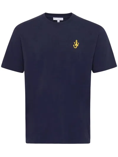 Jw Anderson Anchor Embroidery T-shirt In Blue