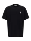 Jw Anderson Black Crewneck T-shirt With Anchor Embroidery On The Front In Cotton Man In Black