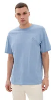 Jw Anderson Anchor Logo Embroidered Cotton T-shirt In Blue