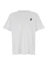 Jw Anderson Men White Crewneck T-shirt With Logo Embroidery On The Front In Cotton Man In Multi