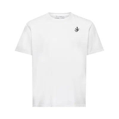 Pre-owned Jw Anderson Anchor Embroidery T-shirt 'white' | Men's Size Xs