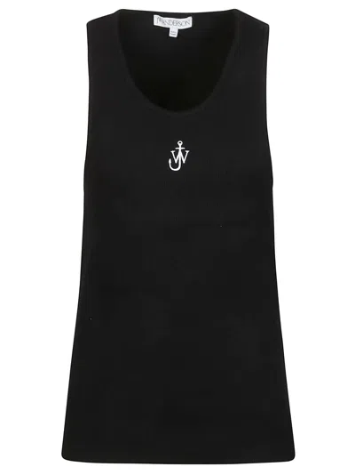Jw Anderson J.w. Anderson Anchor Embroidery Tank Top In Black