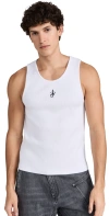 Jw Anderson White Sleeveless Top With Logo Embroidery On The Front In White