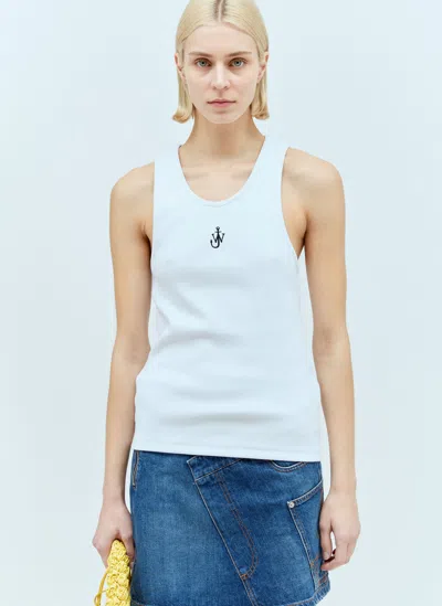 Jw Anderson Anchor Embroidery Tank Top In White