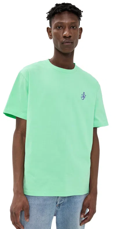 Jw Anderson J. W. Anderson Anchor Embroidery T-shirt Spearment In Green