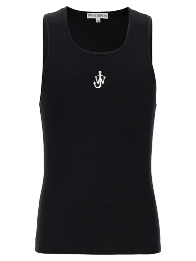 Jw Anderson 'anchor Embroidery' Top In Black