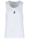 Jw Anderson Crew Neck Ribbed Sleeveless Top Straight Hem In White