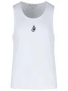 Jw Anderson Crew Neck Ribbed Sleeveless Top Straight Hem In White