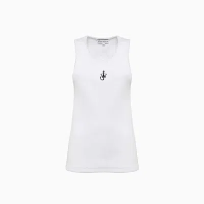 Jw Anderson Anchor Embroidery Top In White