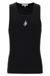 Jw Anderson J. W. Anderson Anchor Fitted Ribbed Top In Black