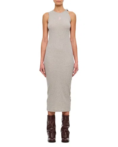Jw Anderson J.w. Anderson Anchor Embroidery Twisted Strap Dress In Grey