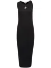 Jw Anderson Anchor Logo Twist Strap Rib Tank Dress In Black