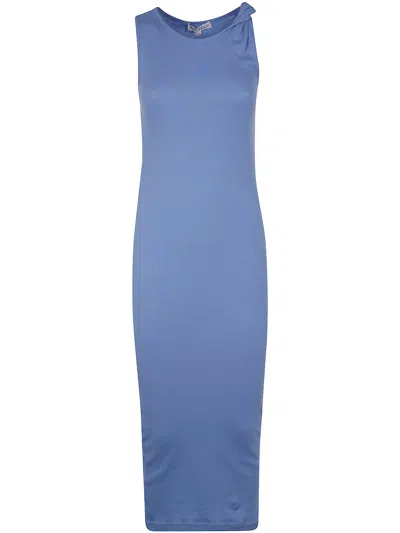 Jw Anderson J. W.anderson Anchor Embroidery Twisted Strap Dress By J. W.anderson In Blue