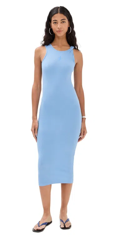 Jw Anderson Anchor Embroidery Twisted Strap Dress Sky Blue