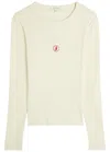 Jw Anderson Anchor Embroidery Underpinning Stretch-cotton T-shirt In Gray