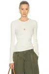 Jw Anderson Anchor Embroidery Underpinning Top In White