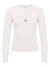 Jw Anderson Crew Neck Long Sleeves Ribbed Cuffs In White