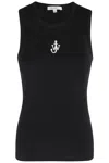Jw Anderson Anchor Embroidery Vest In Black