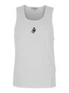 Jw Anderson White Sleeveless Top With Logo Embroidery On The Front In White