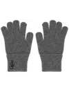 Jw Anderson Jw Anchor-logo Knit Gloves In Gray
