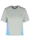 Jw Anderson Panelled Cropped T-shirt With Anchor Embroidery In Grey