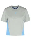 Jw Anderson Panelled Cropped T-shirt With Anchor Embroidery In Gray