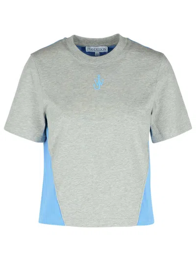 JW ANDERSON JW ANDERSON 'ANCHOR' GREY COTTON T-SHIRT WOMEN