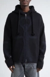 Jw Anderson Anchor Logo Hoodie With Zip In Black