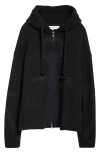 Jw Anderson Anchor Logo Hoodie With Zip In Black/navy