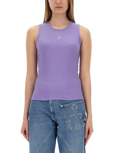 Jw Anderson Women's Anchor Jwa Logo Tank Top In Purple