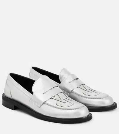 Jw Anderson Loafer Mit Anker-logo In Silver