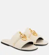 Jw Anderson Anchor Leather Slides In Light Beige