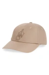 Jw Anderson Anchor Logo Adjustable Baseball Cap In Taupe