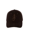 Jw Anderson Anchor-logo Corduroy Baseball Cap In Black
