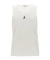 Jw Anderson White Sleeveless Top With Logo Embroidery On The Front In White
