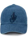 Jw Anderson Anchor-logo Denim Baseball Cap In Blue
