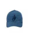Jw Anderson Anchor-logo Denim Baseball Cap In Blue