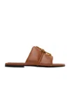 Jw Anderson Embellished Open Toe Flat Sole Mules In Brown
