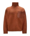 Jw Anderson J. W. Anderson Wool Blend Sweater With Leather Pocket Detail In Red