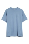 Jw Anderson Anchor Logo Embroidered Cotton T-shirt In Blue