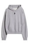 Jw Anderson Anchor Embroidered Hooded Sweatshirt In Gray