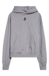 Jw Anderson Anchor Embroidered Hooded Sweatshirt In Grey Melange