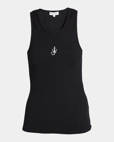 JW ANDERSON ANCHOR LOGO EMBROIDERED TANK TOP